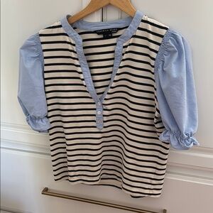 Veronica Beard Coralee striped shirt . Size medium EUC